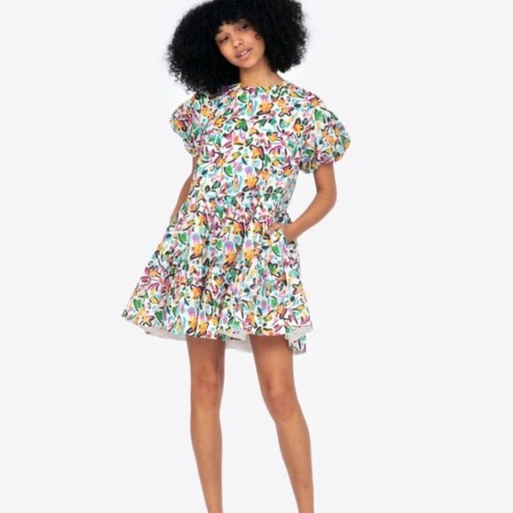 Tanya Taylor Lily Floral Print Dress XL NWT - Picture 1 of 15